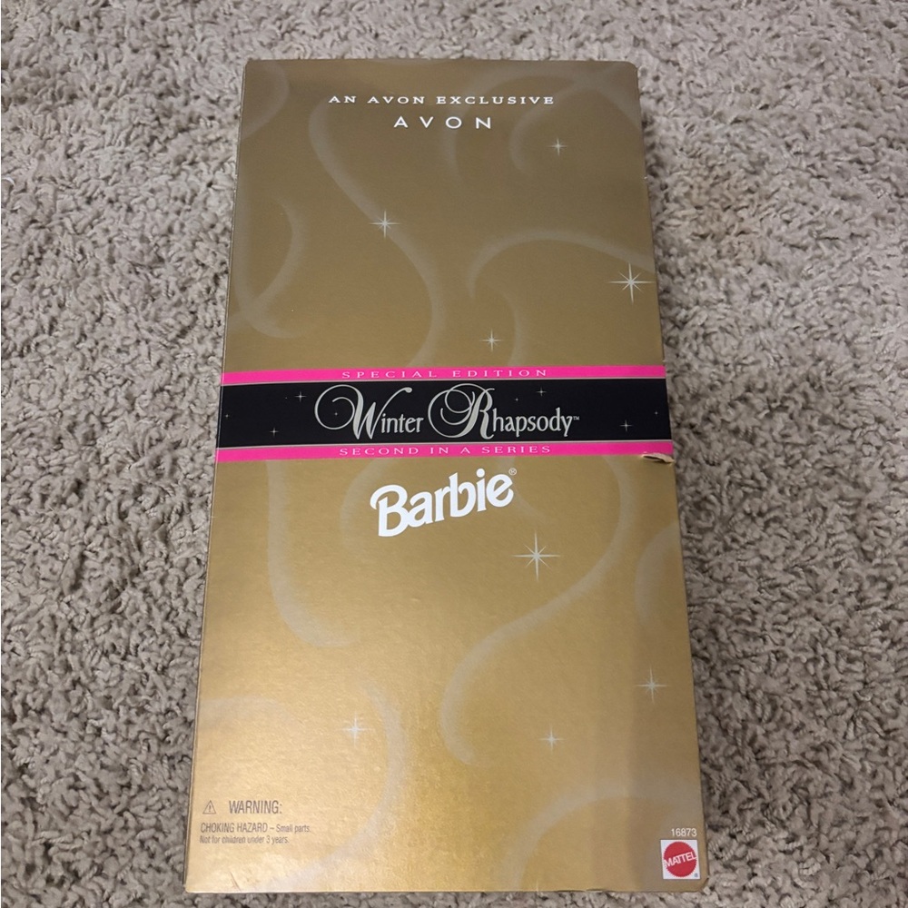 Mattel Gold and Pink Box with Star Accents